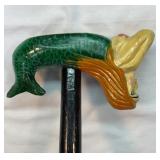 Carved mermaid cane