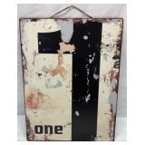 Metal number one sign