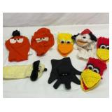 Group of eight hand puppets