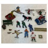 Vtg Barclay lead ice skaters and skiers, etc.