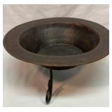 Large metal bowl and stand centerpiece