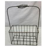 Vtg metal wire milk bottle carrier
