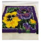 Latch hook wildflower for larger pillow