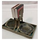Vtg ashtray holder with matches