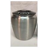 Kromex aluminum flour sugar canisters with s&p