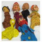 Group of old Vtg rubber head hand puppets