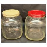 Two old coffee jars