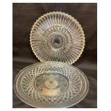 13 inch cake plate and divided relish dish