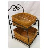 Longaberger two tier basket rack