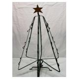 Vtg large metal Christmas tree card holder