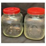 Two old coffee jars