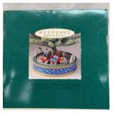Hallmark handcrafted mini tree base with train