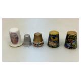 Cloisonnï¿½ bird thimbles and others