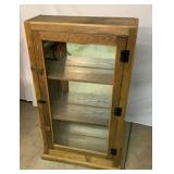 Custom made antique wood display cabinet
