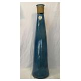 Large grayish blue glass vase.  32 inches tall.