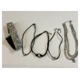 Five choker necklaces