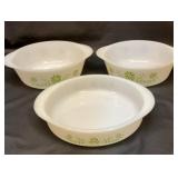Three Glasbake casserole dishes