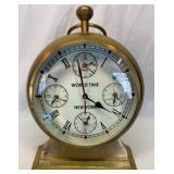 Large brass world clock
