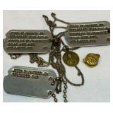 Name tags, dog tags, pin