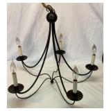 Metal hanging light fixture