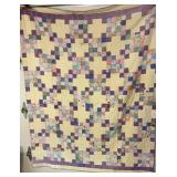 Old handsewn patchwork quilt. See description.