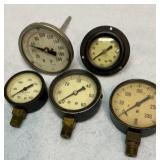 Older pressure and heat gauges