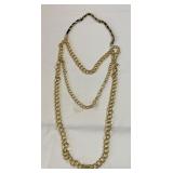 Heavy three tier chain necklace