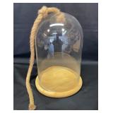 Glass dome cloche bell jar with base