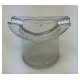 Frosted hat ashtray or toothpick holder