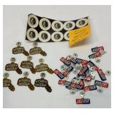 Political pins and stickers