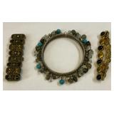 Three vintage retro looking bracelets