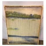 Large canvas fabric art piece