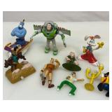 Various toy figures. Mostly Disney.