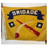 Antique hand sewn Brigade flag. Two-sided.