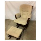 Vtg style rocker glider with footstool