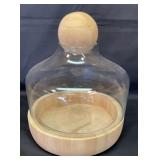 Glass terrarium with wood base