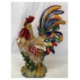 Large colorful ceramic rooster.  16 inches tall.