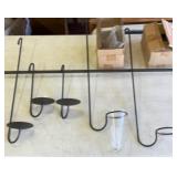 Wall mount bar with candle holder hooks