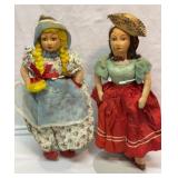 Two cloth body World dolls 15 inch