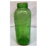 Vtg green glass water or juice refrigerator jar