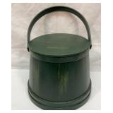 Dark green painted firkin or sugar pale