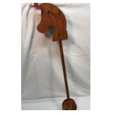 Vtg wooden hobbyhorse with wheels