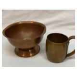Copper bowl and cup