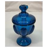 Vtg Viking bluenique Epic Six Petal candy dish