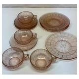 Jeannette pink depression Doric and Pansy set