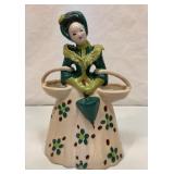 Vtg Kaye of Hollywood Lady double vase planter