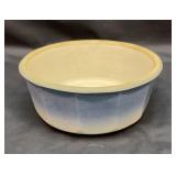Vtg blue and white stoneware butter crock