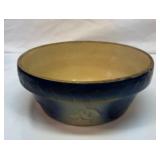 Blue and white salt glaze stoneware mixing bowl