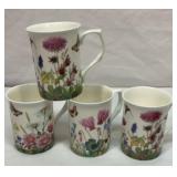 Set of Stechcol floral garden cups