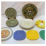 Plates galore. Meakin, Laughlin, etc.